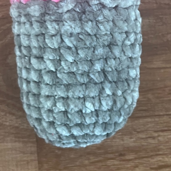 Hand Crafted Crochet Chill Pill Pink Gray Plush Super Soft Emotional Support - Picture 5 of 13